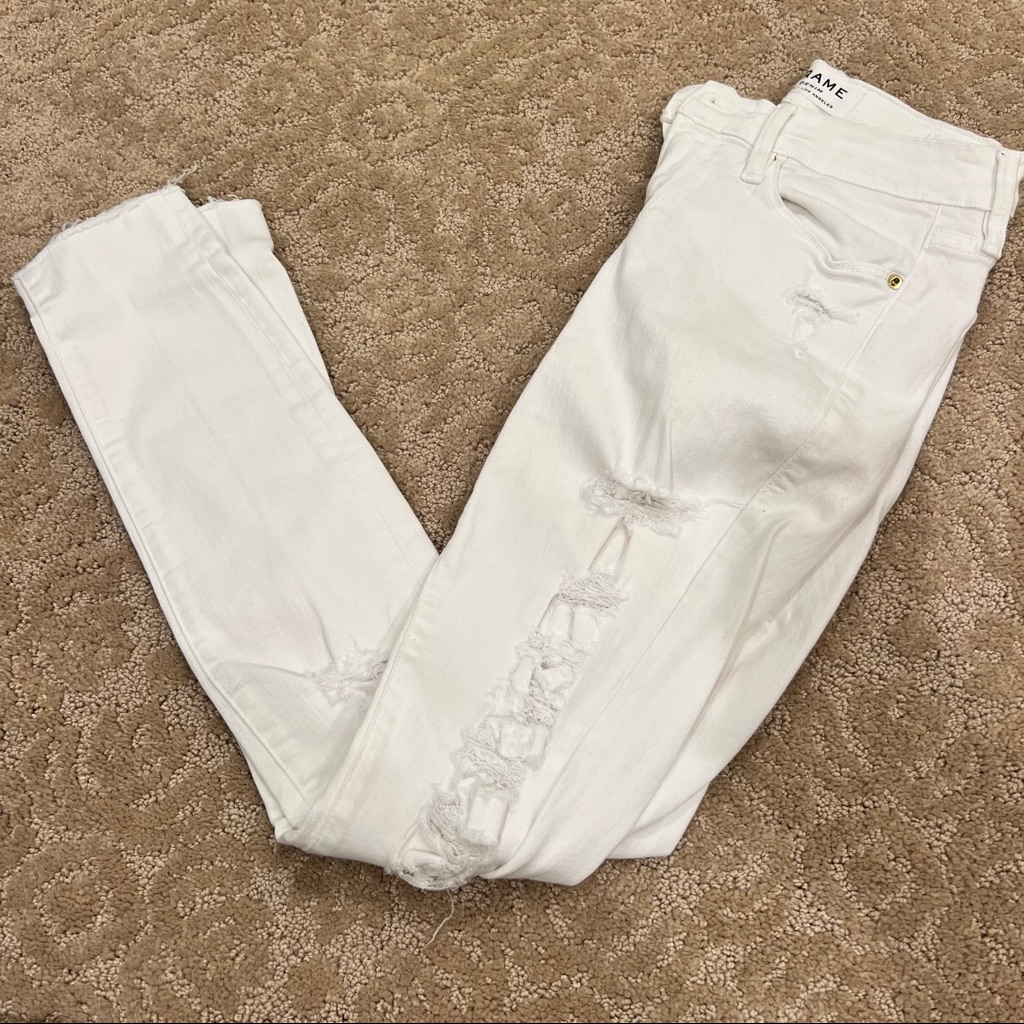 Frame Skinny Ripped White